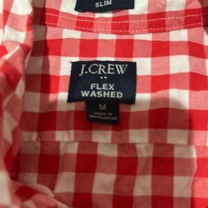 J. Crew Red and White Gingham Casual Button Down Shirt18